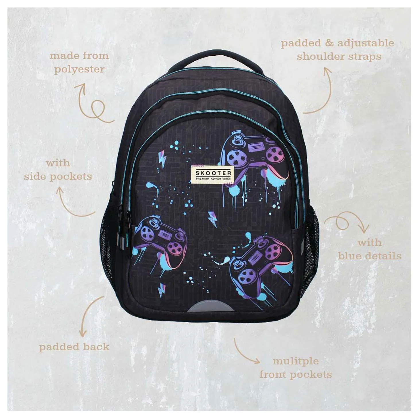 Skooter Rugzak Game Face On Gameprint