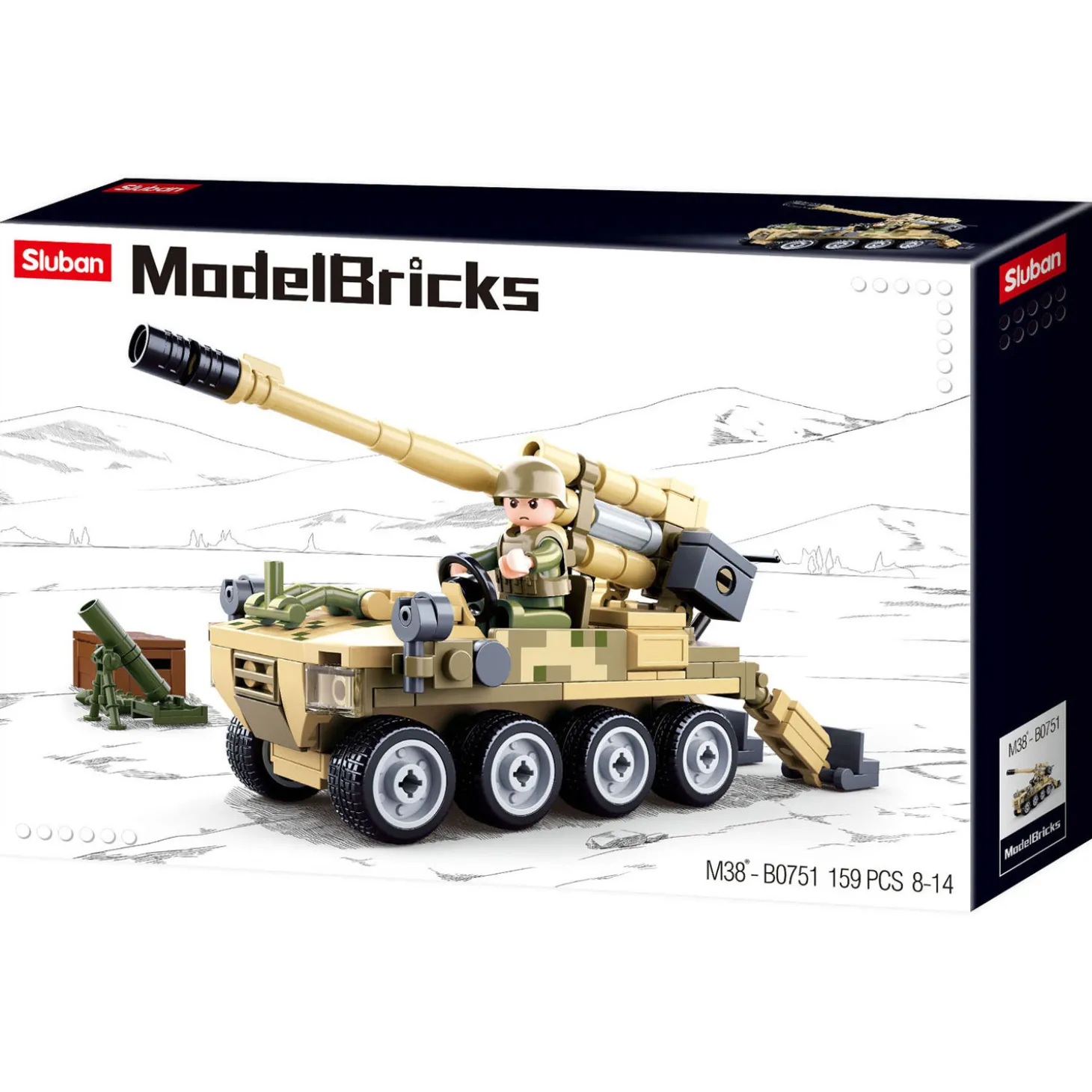 Sluban 8x8 Mobiel Kanon - 159dlg.