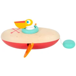 Small Foot - Badspeelgoed Houten Kano Pelikaan Opwindbaar