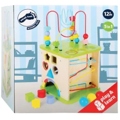 Small Foot - Houten Activiteitenkubus met Knikkerbaan, 8dlg.