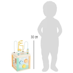 Small Foot - Houten Activiteitenkubus en Motoriekspiraal Pastel