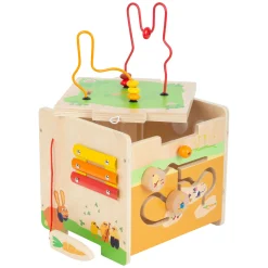 Small Foot - Houten Activiteitenkubus en Motoriekspiraal Konijn