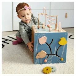 Small Foot - Houten Activiteitenkubus met Motoriekspiraal Zeekust