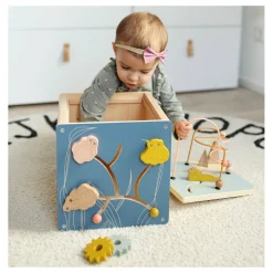Small Foot - Houten Activiteitenkubus met Motoriekspiraal Zeekust