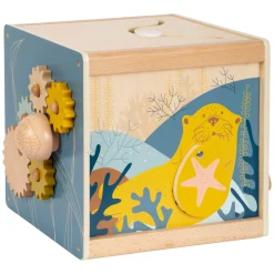 Small Foot - Houten Activiteitenkubus met Motoriekspiraal Zeekust