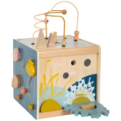 Small Foot - Houten Activiteitenkubus met Motoriekspiraal Zeekust