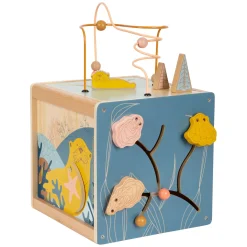 Small Foot - Houten Activiteitenkubus met Motoriekspiraal Zeekust