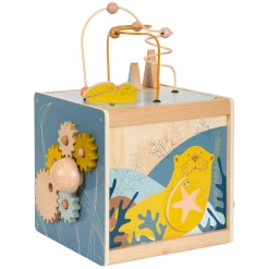 Small Foot - Houten Activiteitenkubus met Motoriekspiraal Zeekust