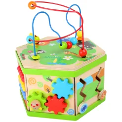 Small Foot - Houten Activitetenkubus met Motoriekspiraal Safari