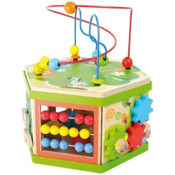 Small Foot - Houten Activitetenkubus met Motoriekspiraal Safari