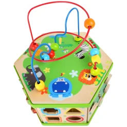 Small Foot - Houten Activitetenkubus met Motoriekspiraal Safari