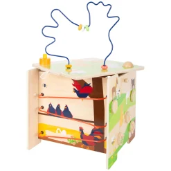 Small Foot - Houten Activiteitenkubus met Motoriekspiraal Boerderij