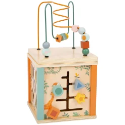 Small Foot - Houten Activiteitenkubus en Motoriekspiraal Safari
