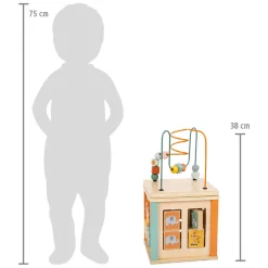 Small Foot - Houten Activiteitenkubus en Motoriekspiraal Safari