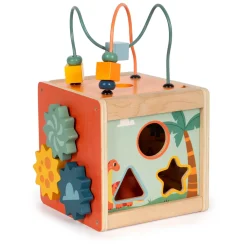 Small Foot - Houten Activiteitenkubus Motoriekspiraal Dino