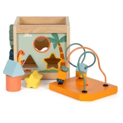 Small Foot - Houten Activiteitenkubus Motoriekspiraal Dino