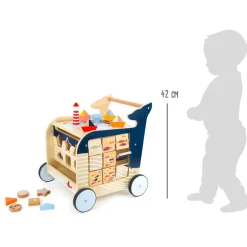 Small Foot  -  Houten Activiteiten Loopwagen Walvis