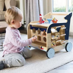 Small Foot  -  Houten Activiteiten Loopwagen Walvis