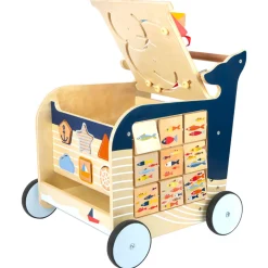 Small Foot  -  Houten Activiteiten Loopwagen Walvis