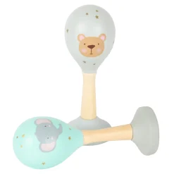 Small Foot - Houten Baby Rammelaar Maracas Dier, Set van 2
