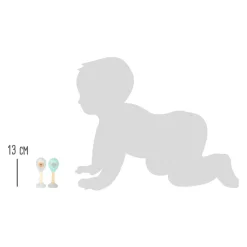 Small Foot - Houten Baby Rammelaar Maracas Dier, Set van 2
