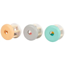 Small Foot - Houten Baby Ratel Pastel, 3st.