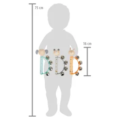Small Foot - Houten Baby Tamboerijn Dier Pastel