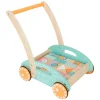 Small Foot - Houten Baby  Walker Loopwagen met Blokken Pastel, 35dlg.