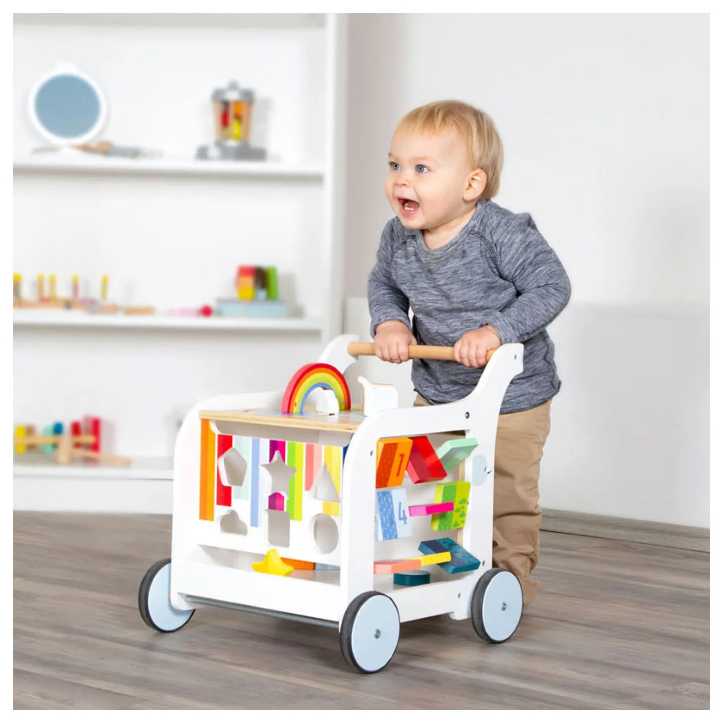 Small Foot - Houten Baby Walker Loopwagen Bloemen