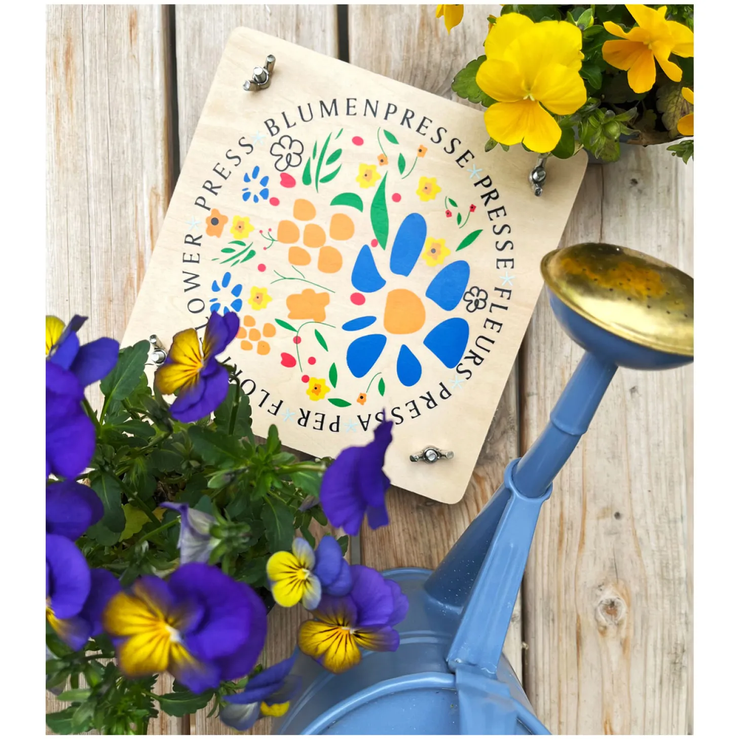 Small Foot - Houten Bloemenpers, 18x18cm