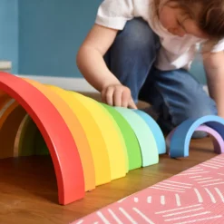 Small Foot  -  Houten Bouwblokken Regenboog XL, 14dlg.