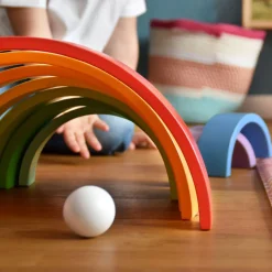 Small Foot  -  Houten Bouwblokken Regenboog XL, 14dlg.