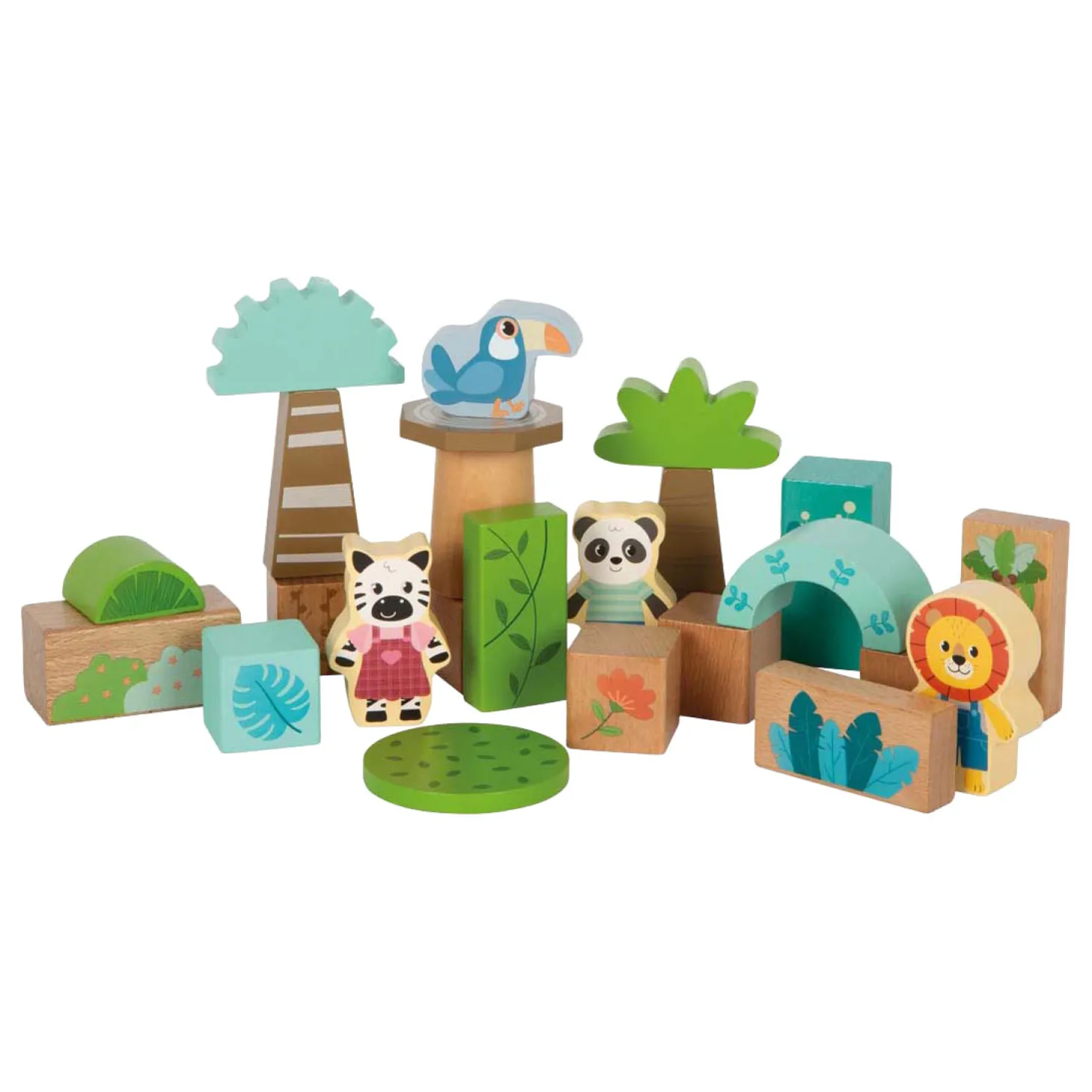 Small Foot - Houten Bouwblokken Jungle Friends FSC - 50dlg.