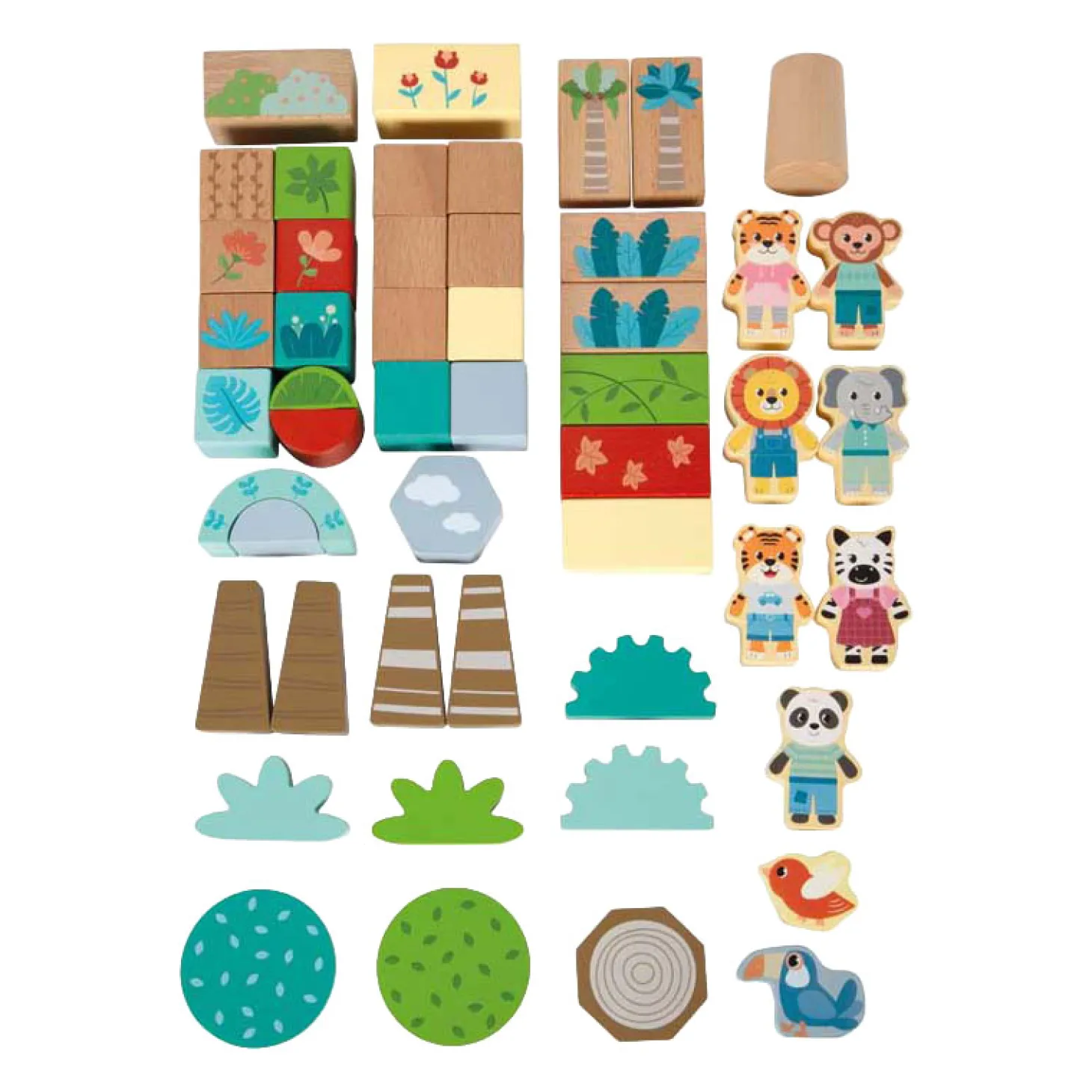 Small Foot - Houten Bouwblokken Jungle Friends FSC - 50dlg.