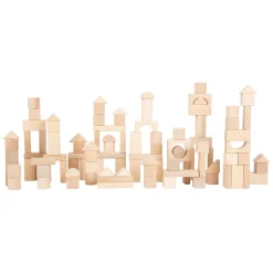 Small Foot - Houten Bouwblokken Natuurlijk in Zak, 100dlg.