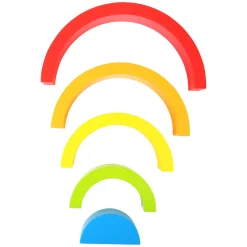 Small Foot - Houten Bouwblokken Regenboog, 5dlg.