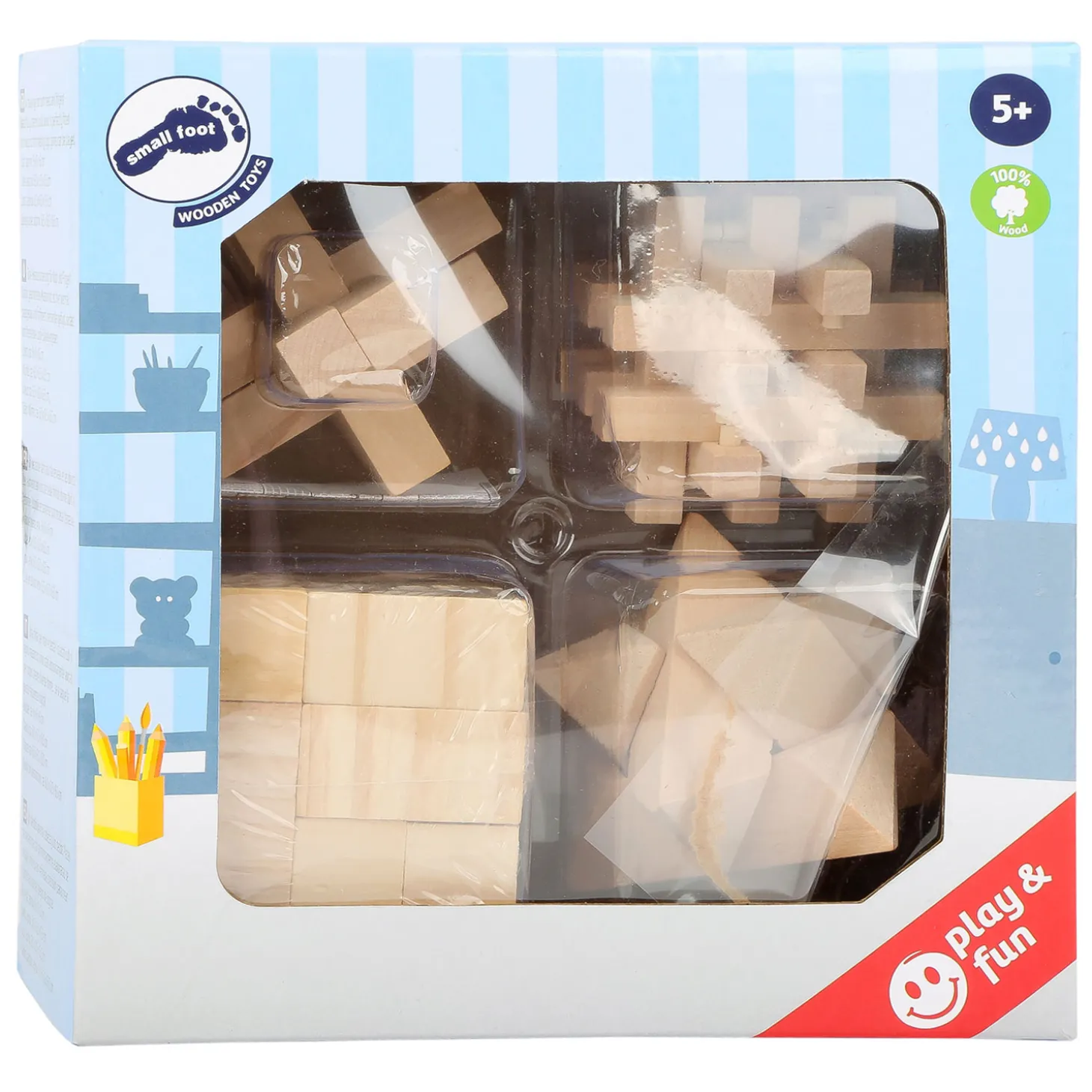 Small Foot - Houten Breinpuzzels, Set van 4