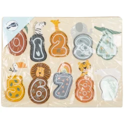 Small Foot  -  Houten Cijfer Puzzel Safari