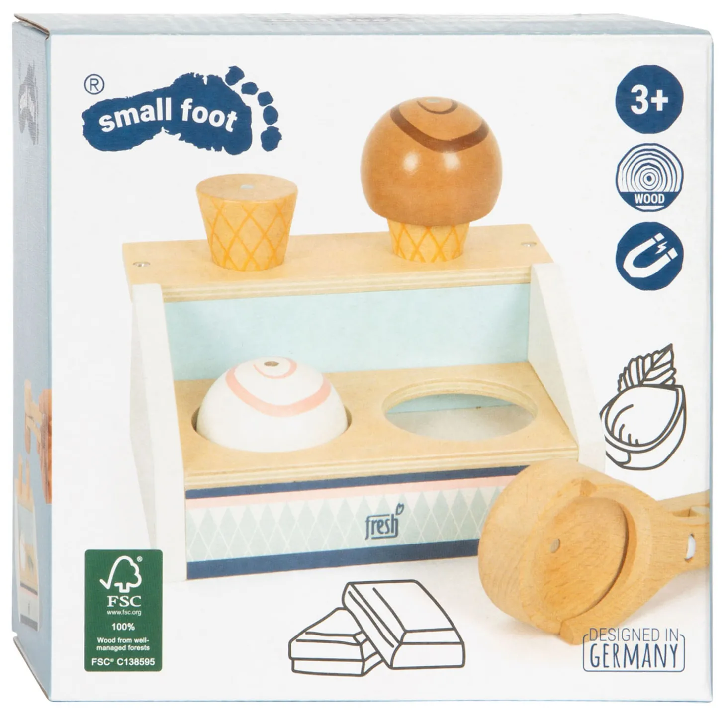 Small Foot - Houten Compacte Ijskraam Fresh, 6dlg.