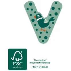 Small Foot - Houten Dieren Kinderletter - V