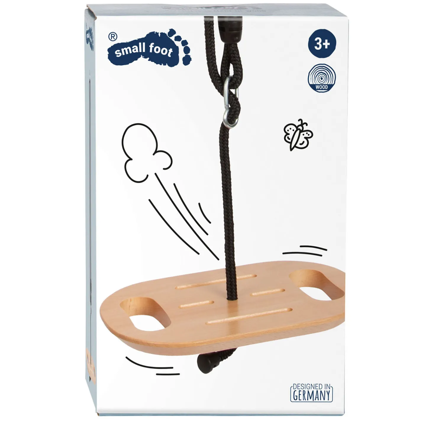 Small Foot - Houten Disc Schommel met Handgrepen Black Line