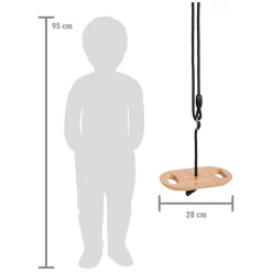 Small Foot - Houten Disc Schommel met Handgrepen Black Line