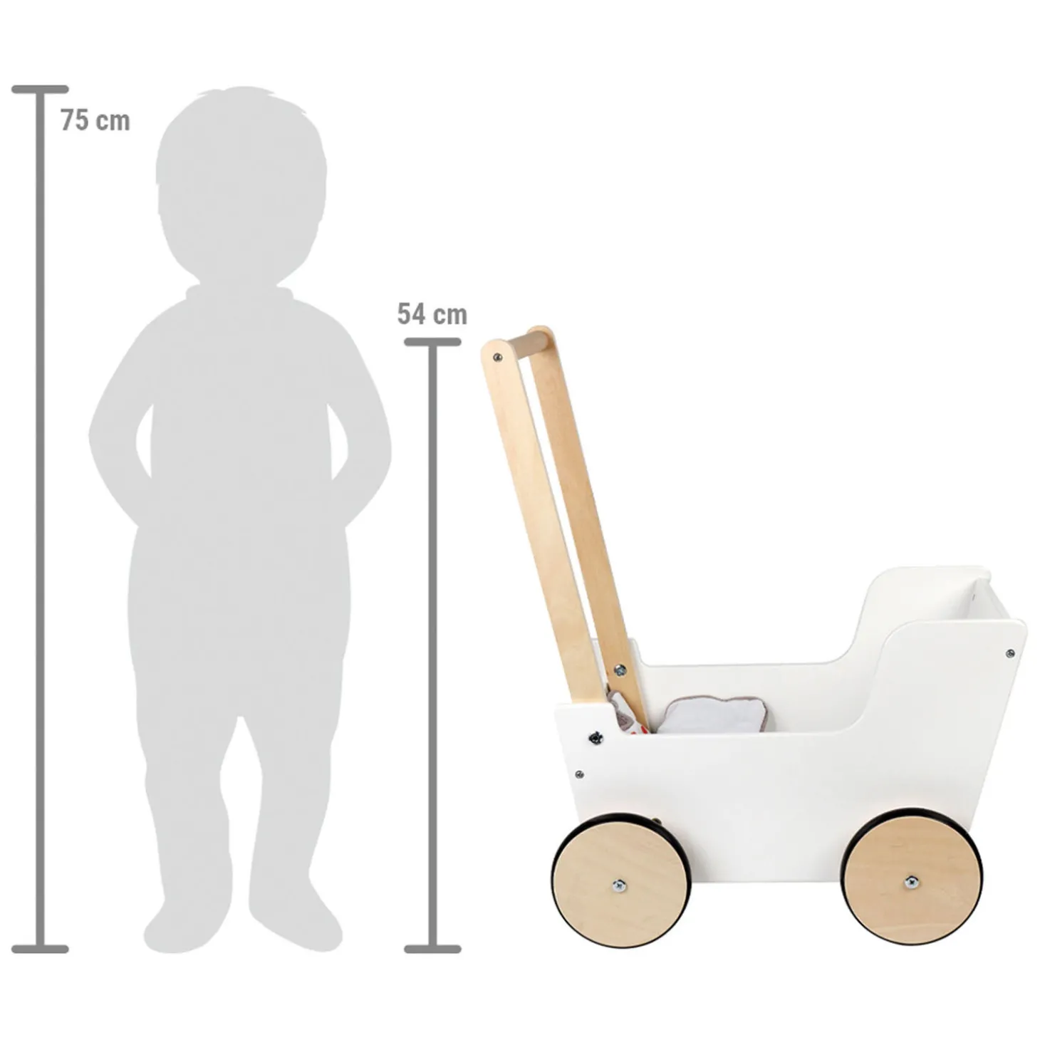 Small Foot - Houten Duwpoppenwagen Little Button