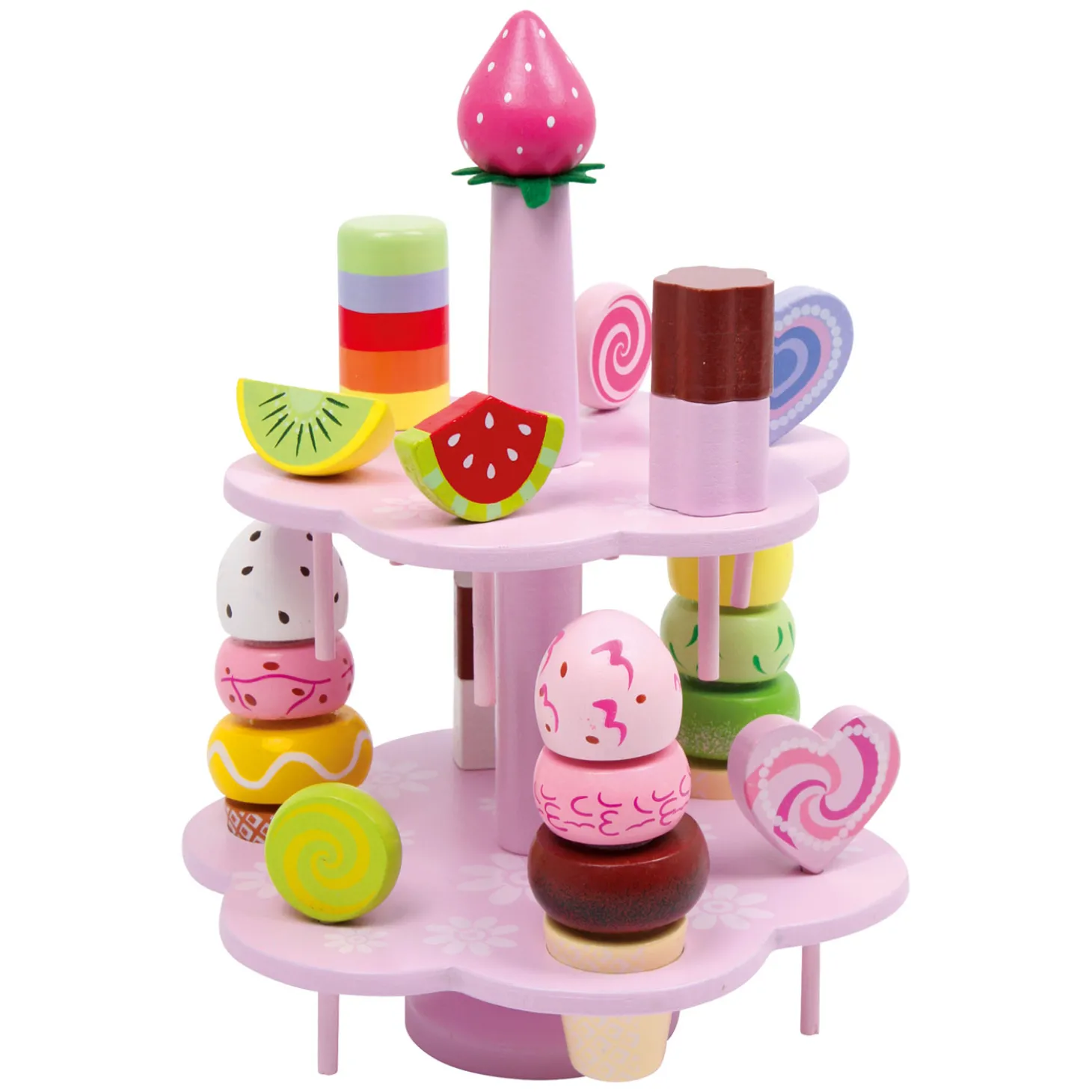 Small Foot - Houten Etagere met Speeleten Snoep, 22dlg.