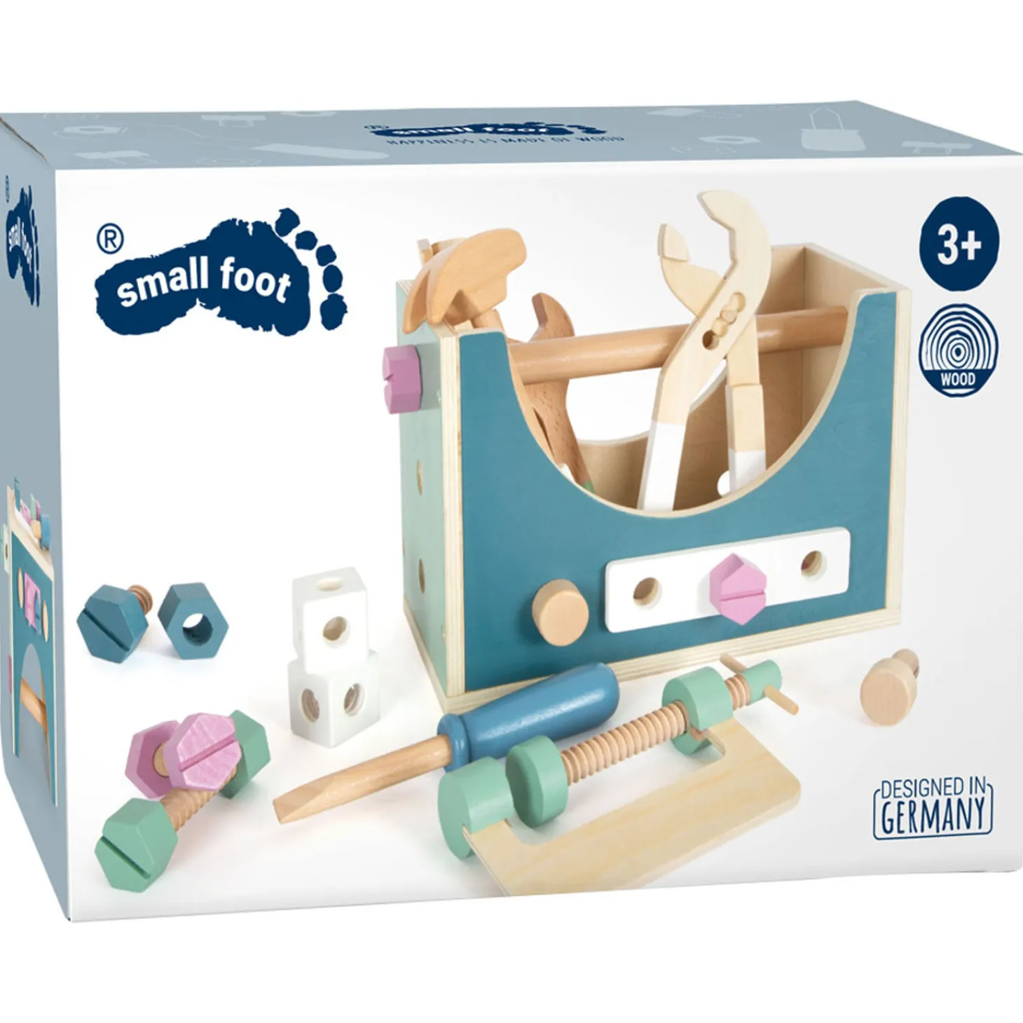 Small Foot - Houten Gereedschapskist Nordic 2in1, 28dlg.