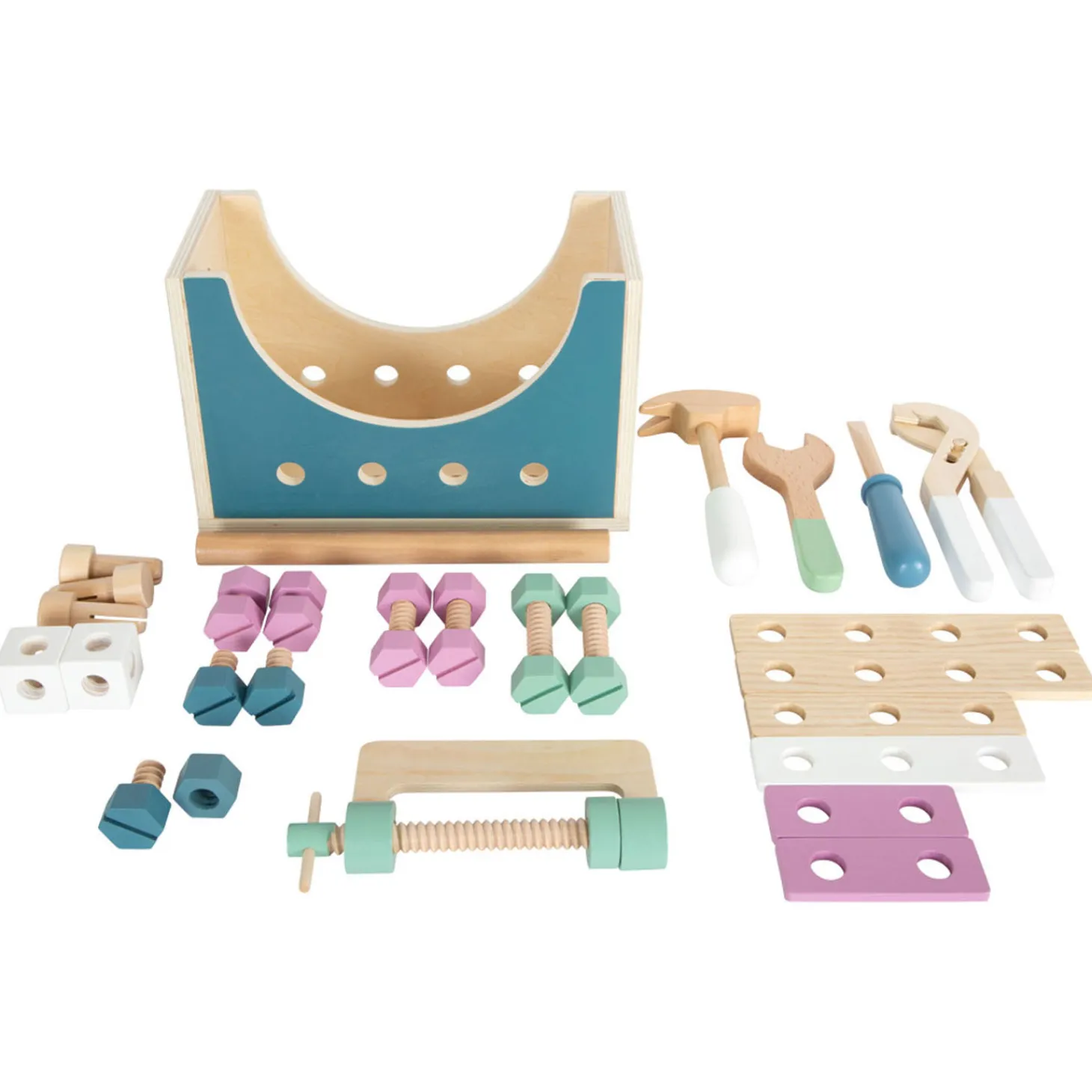 Small Foot - Houten Gereedschapskist Nordic 2in1, 28dlg.