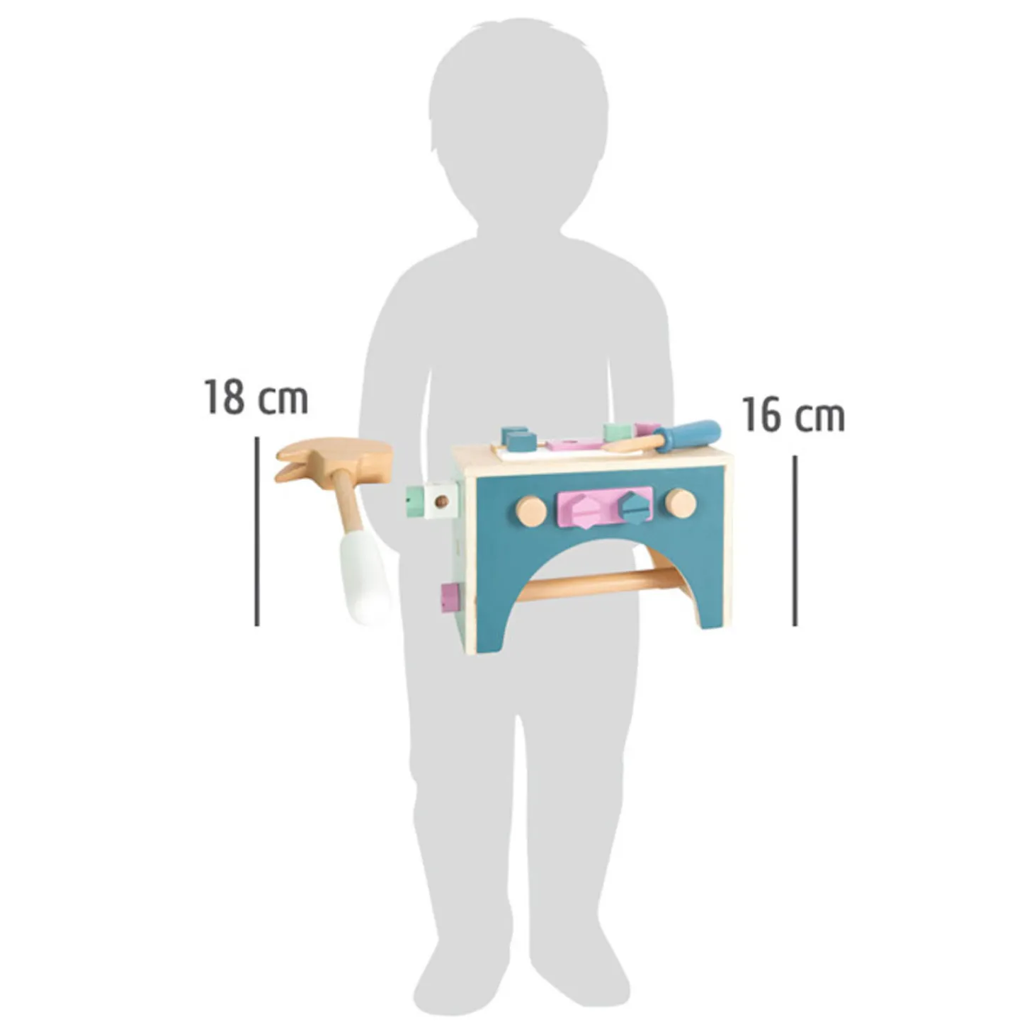 Small Foot - Houten Gereedschapskist Nordic 2in1, 28dlg.