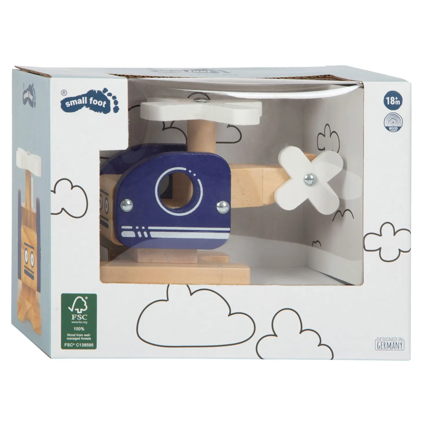 Small Foot - Houten Helikopter Blauw
