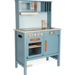 Small Foot - Houten Kinderkeuken Blauw, 7dlg.