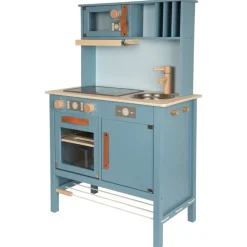 Small Foot - Houten Kinderkeuken Blauw, 7dlg.
